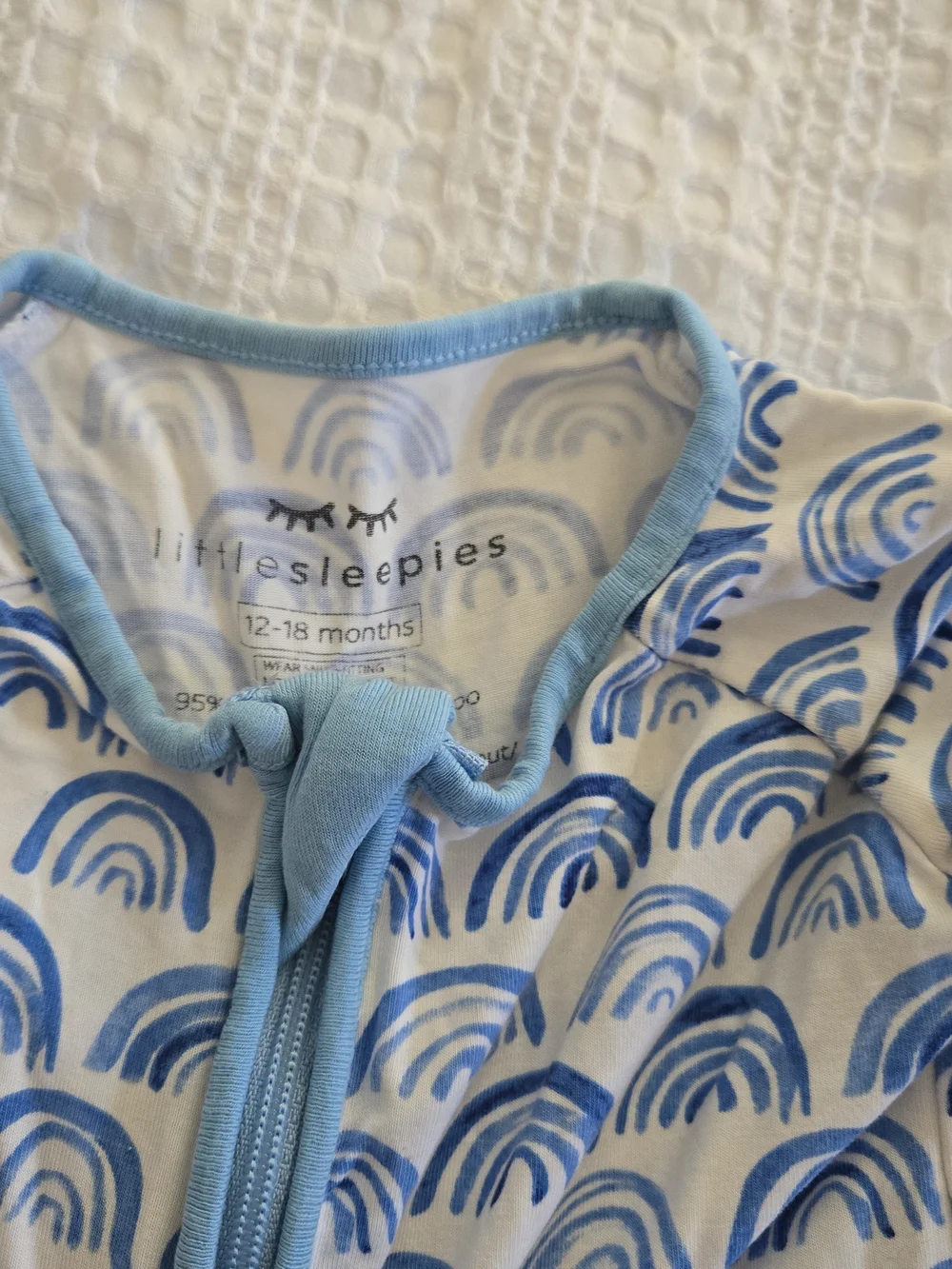 Little Sleepies Blue Rainbow & Green Farm Animal One-Pieces (Set of 2) 12-18mo